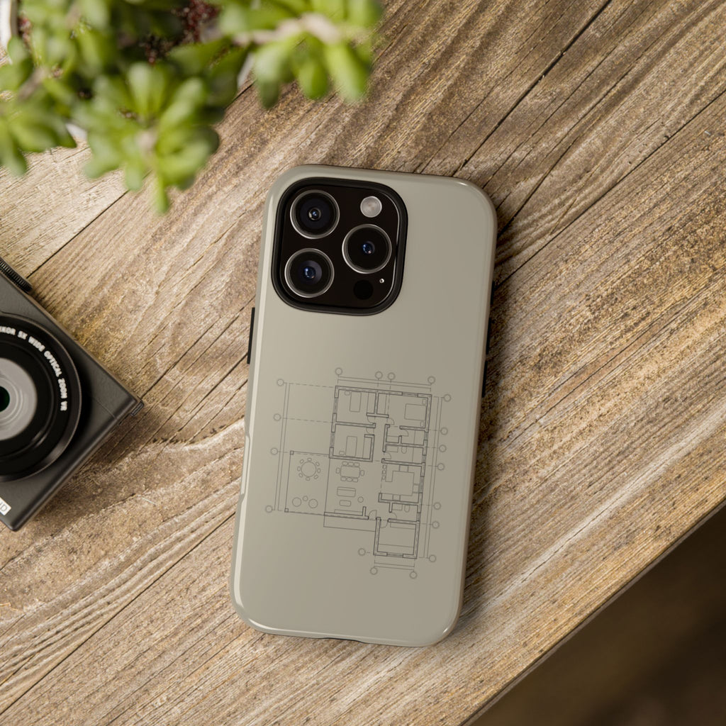 Tech & Workspace | Architectural Blueprint Tough Phone Case