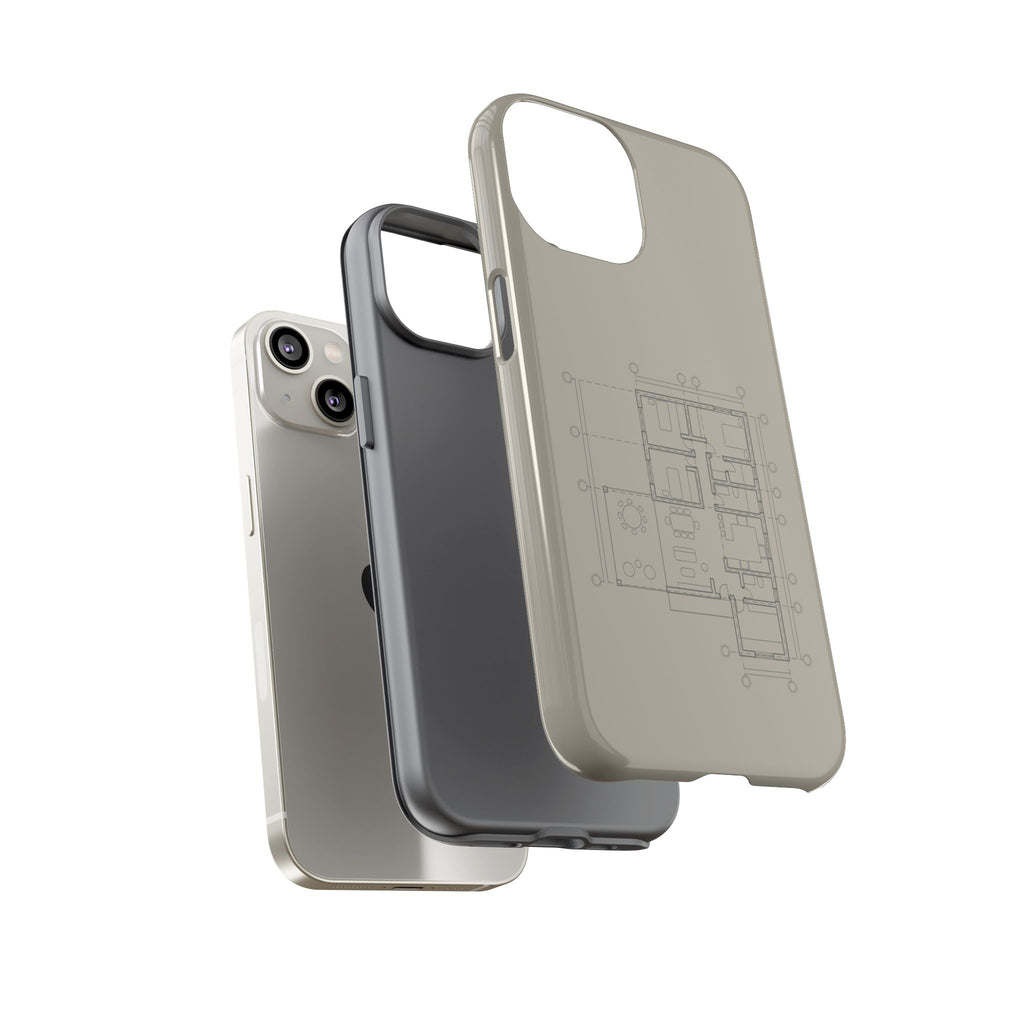 Tech & Workspace | Architectural Blueprint Tough Phone Case