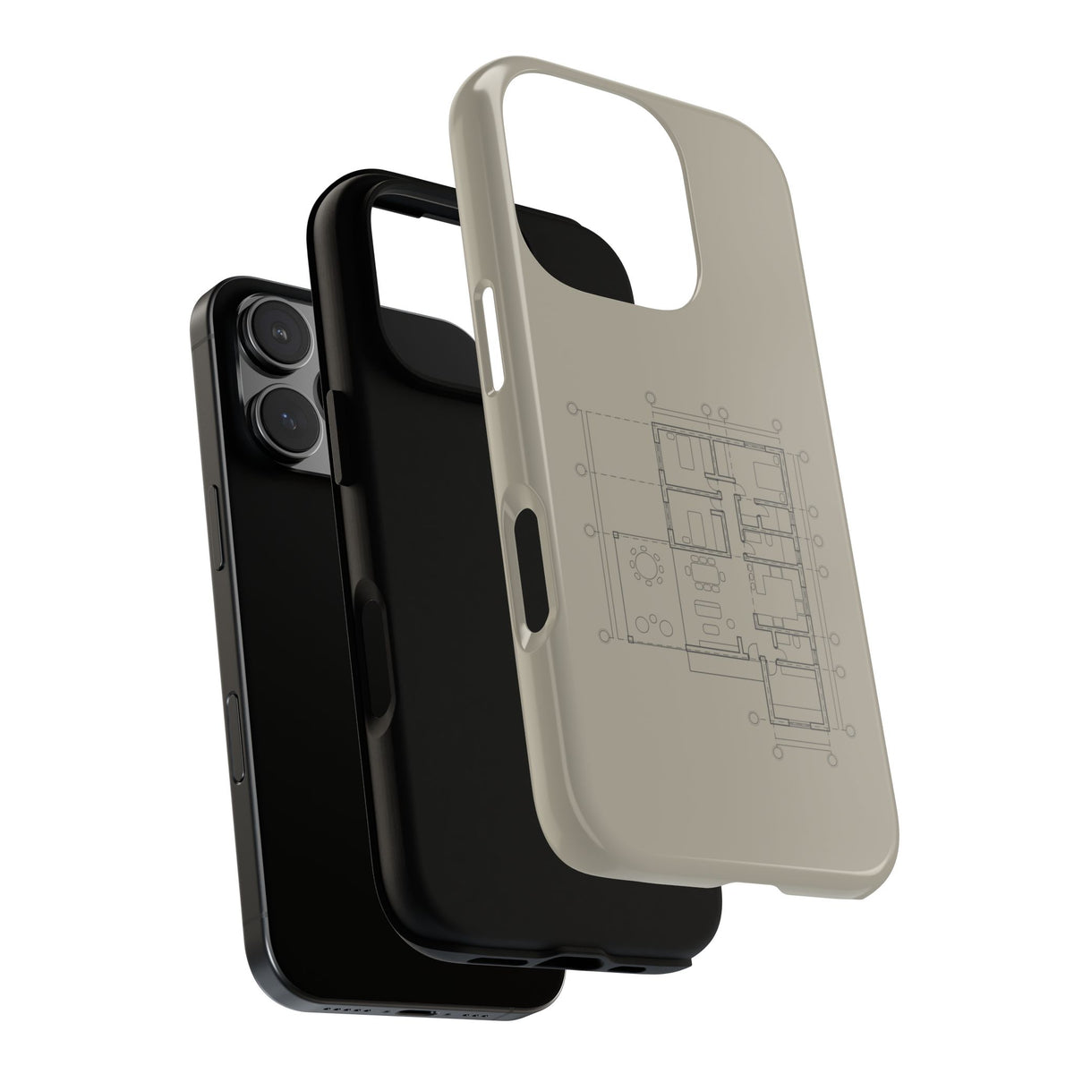 Tech & Workspace | Architectural Blueprint Tough Phone Case