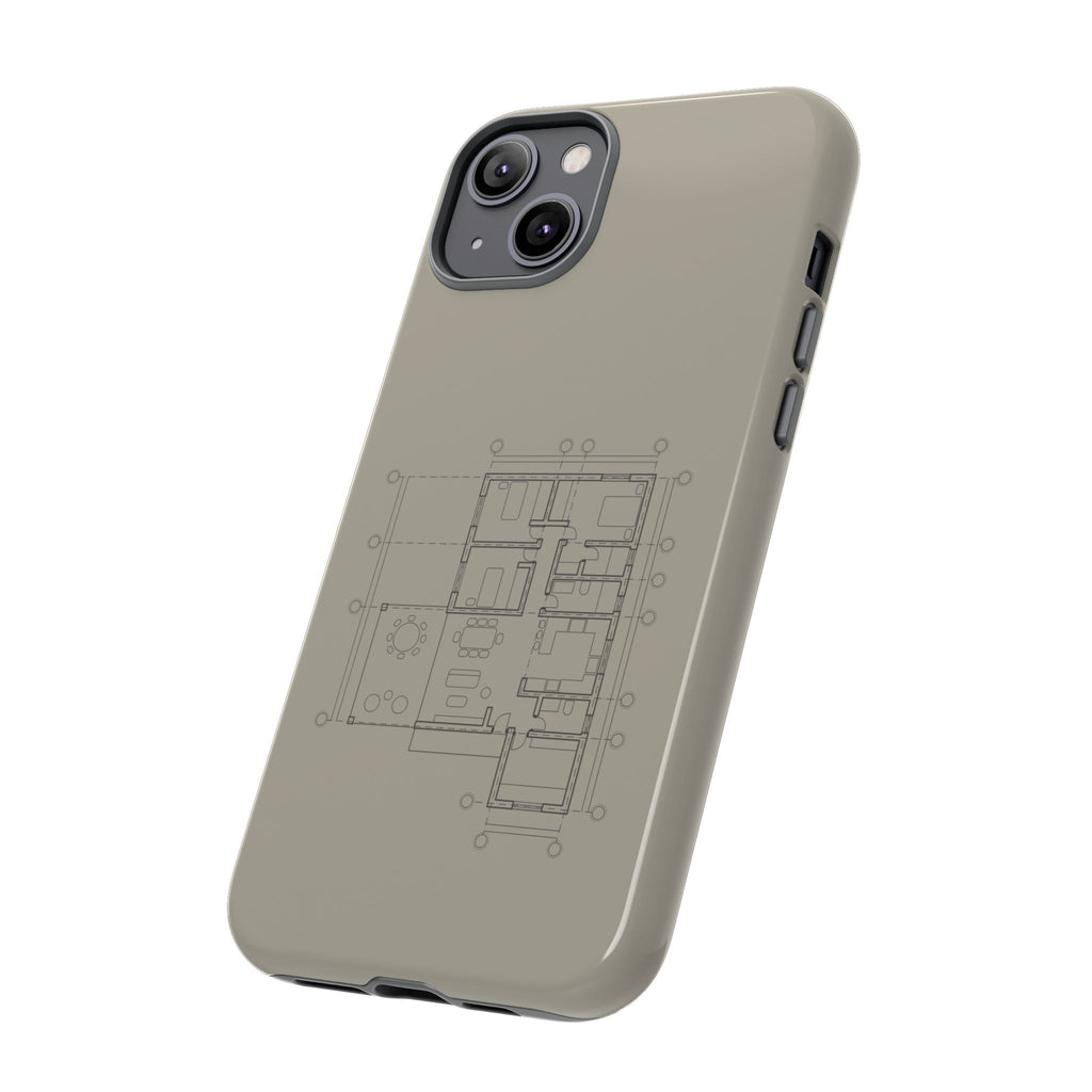 Tech & Workspace | Architectural Blueprint Tough Phone Case
