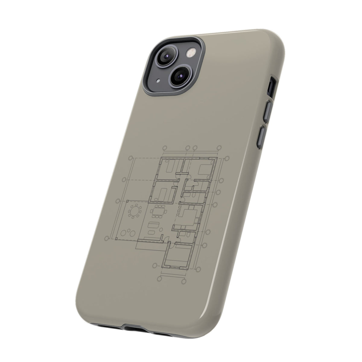 Tech & Workspace | Architectural Blueprint Tough Phone Case