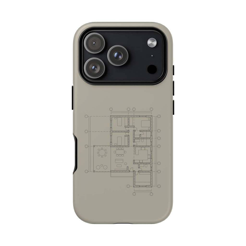 Tech & Workspace | Architectural Blueprint Tough Phone Case