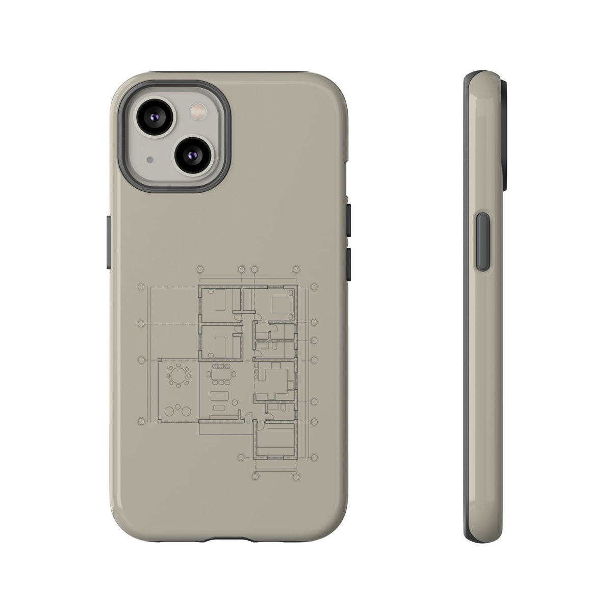 Tech & Workspace | Architectural Blueprint Tough Phone Case