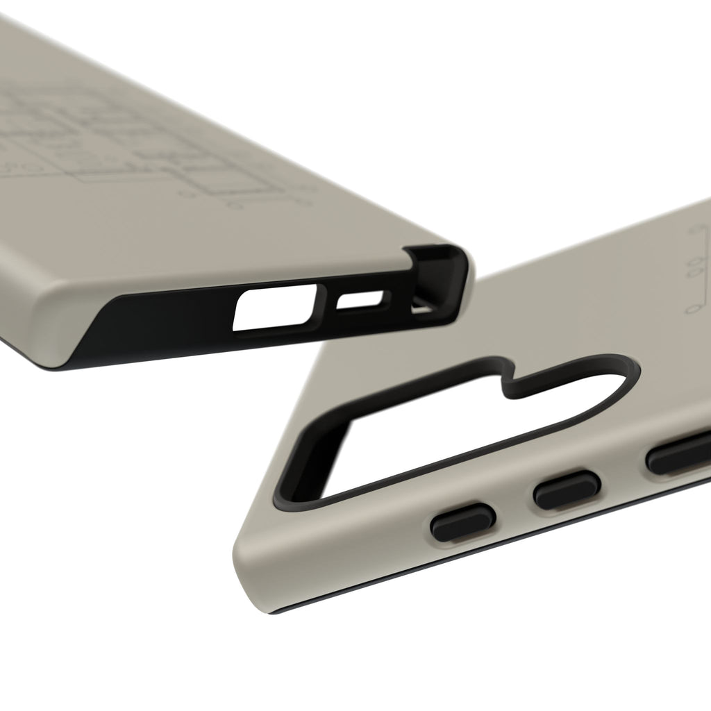 Tech & Workspace | Architectural Blueprint Tough Phone Case