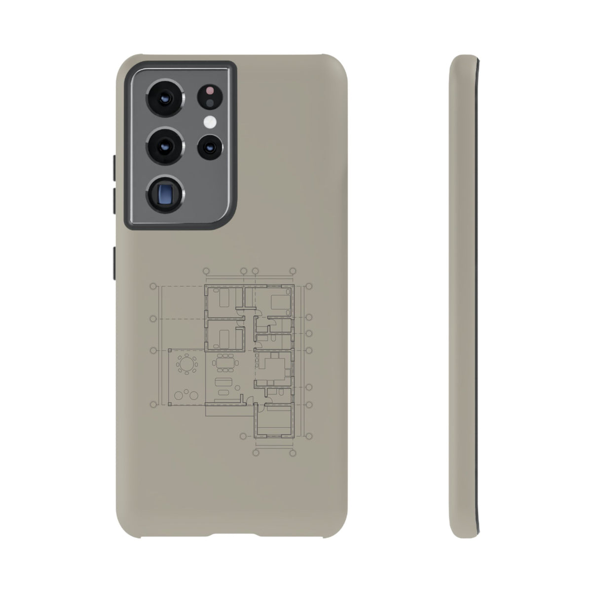 Tech & Workspace | Architectural Blueprint Tough Phone Case